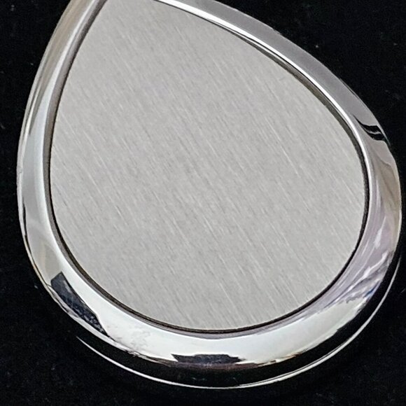 Silver Tone Stainless Steel Teardrop Swirl Essential Oil Pendant Necklace - Picture 3 of 8